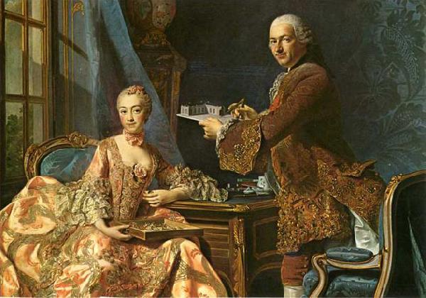 Alexander Roslin Double portrait, Architect Jean-Rodolphe Perronet with his Wife oil painting image